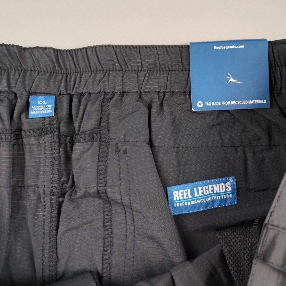 Reel Legends Tarpon Performance Shorts Mens XXL Black 7.5" Inseam Quick Dry - Picture 3 of 16